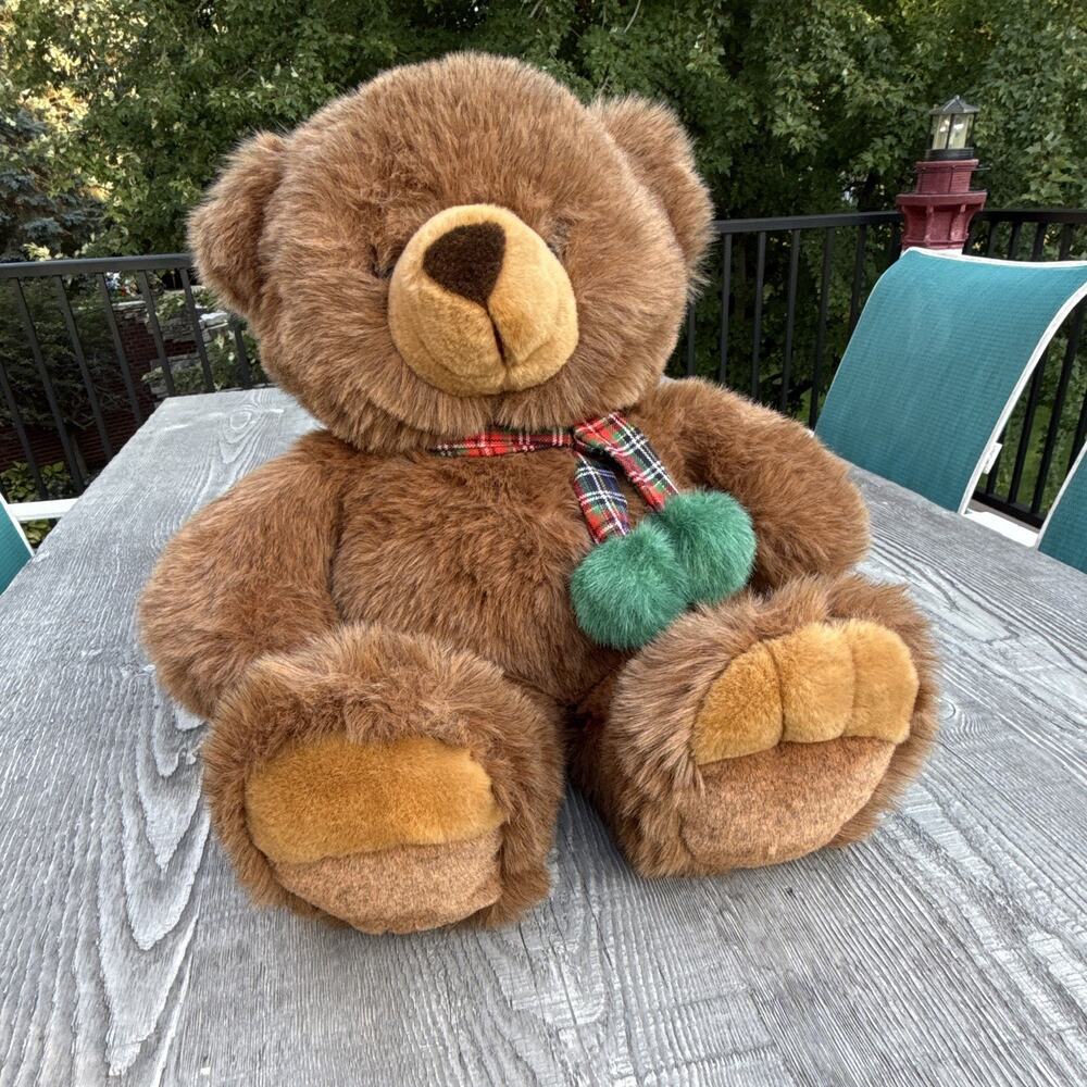 JCPenney 1995 The JCPenney Collection Brown Plush Teddy Bear with Scarf 23” - Picture 2 of 6